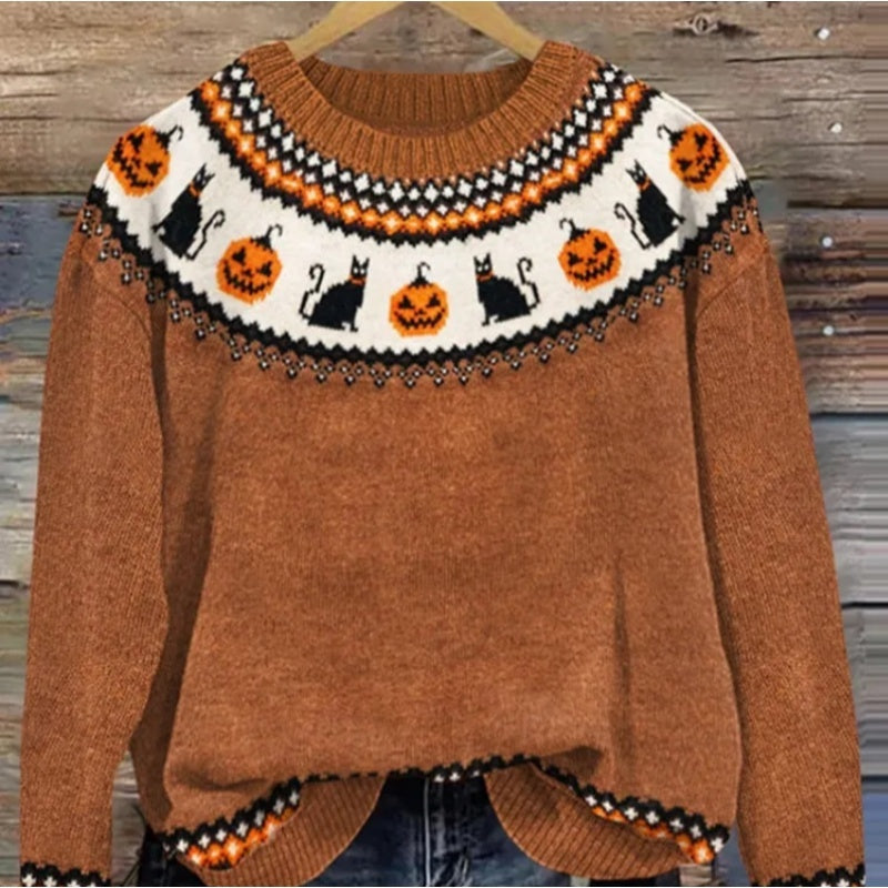 Hooded Thick Needle Fabric Trendy Round Neck Sweater