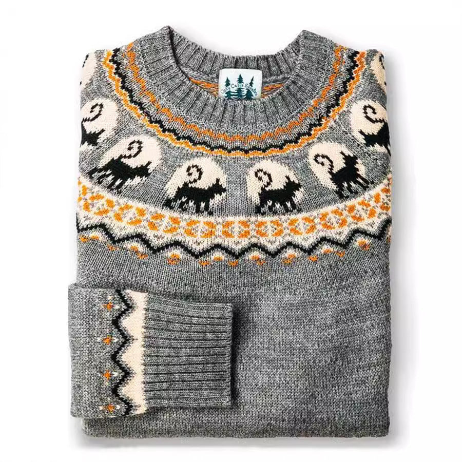 Hooded Thick Needle Fabric Trendy Round Neck Sweater