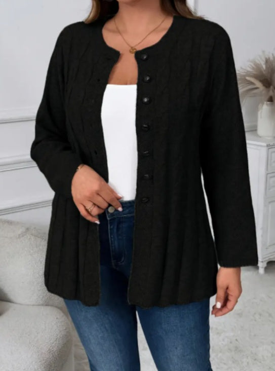 Women's Solid Color Simple Casual Long Sleeve Cardigan