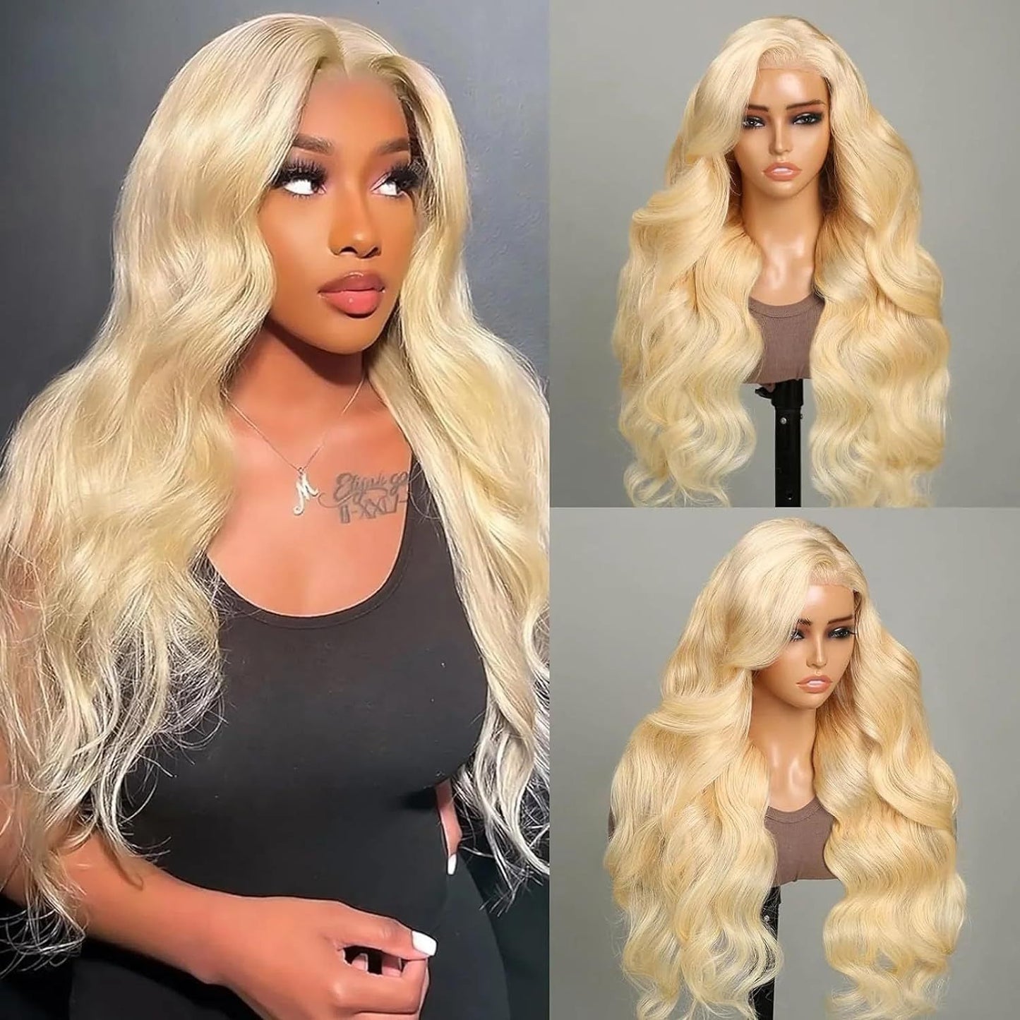 European And American Women's Lace Front Synthetic Fiber Wig With Middle Parting