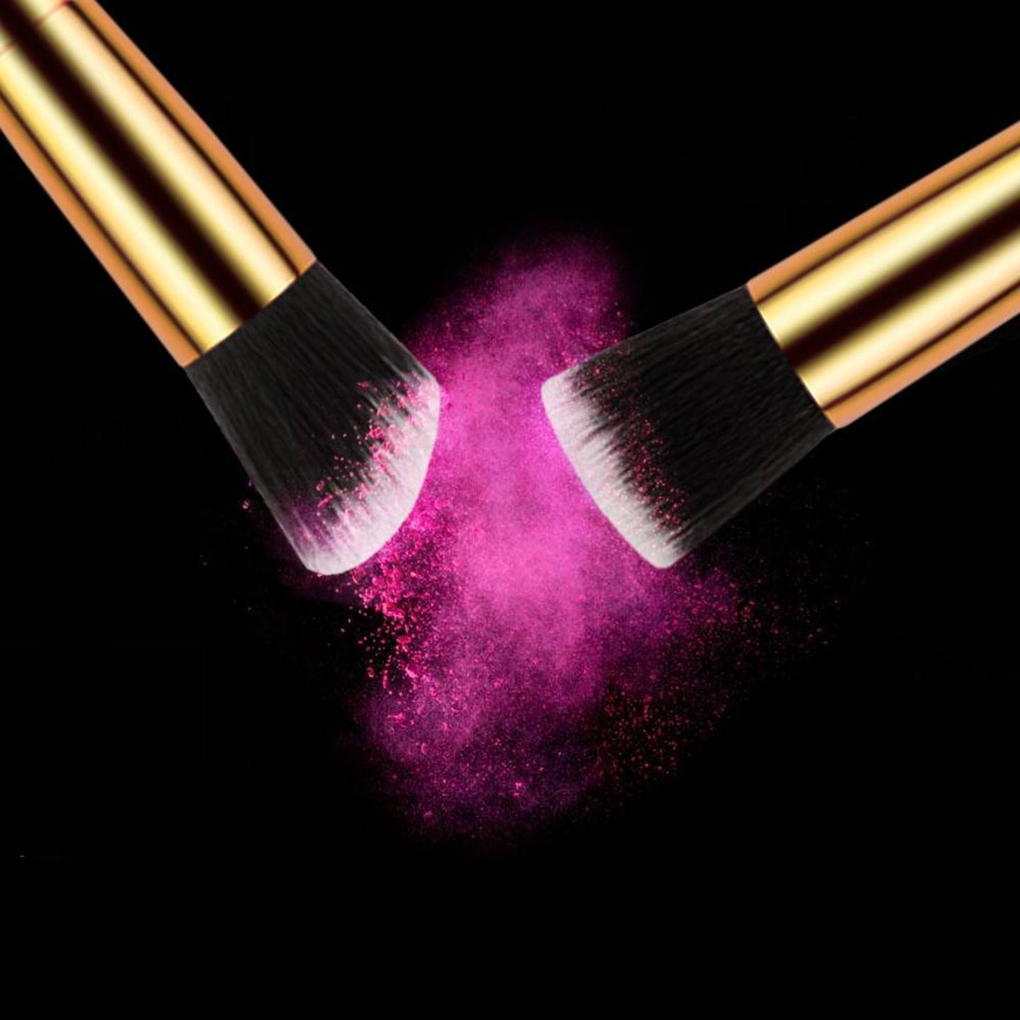 10 Pcs Makeup Brush Set Golden With Bag