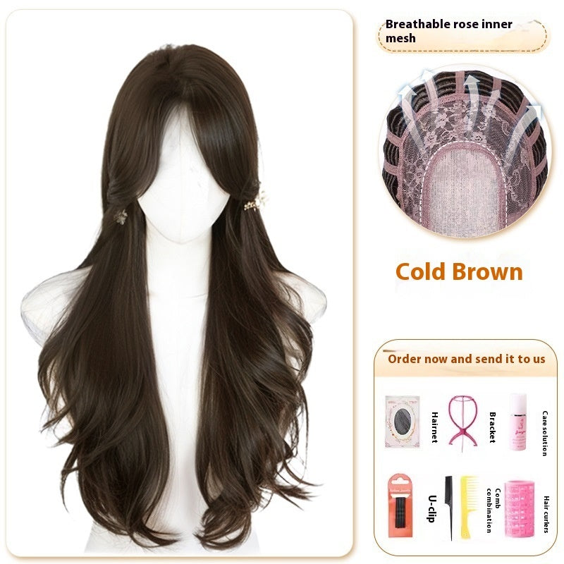 Fashionable All-match Bangs Lazy Curly Wig