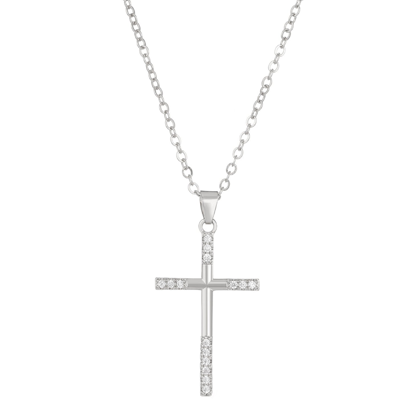Diamond Cross Necklace Female Cross Pendant Clavicle Chain