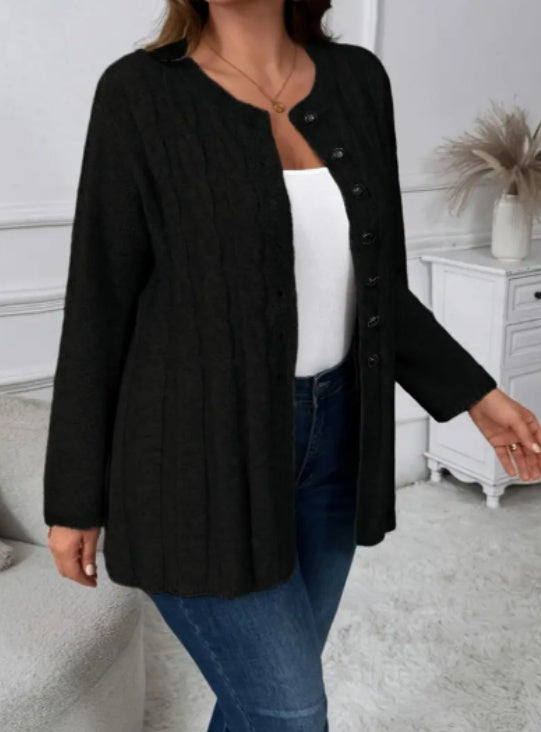 Women's Solid Color Simple Casual Long Sleeve Cardigan
