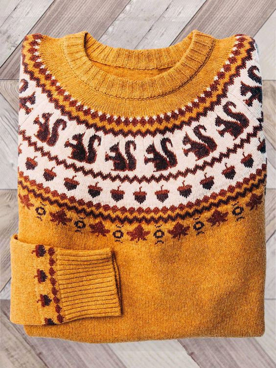 Hooded Thick Needle Fabric Trendy Round Neck Sweater