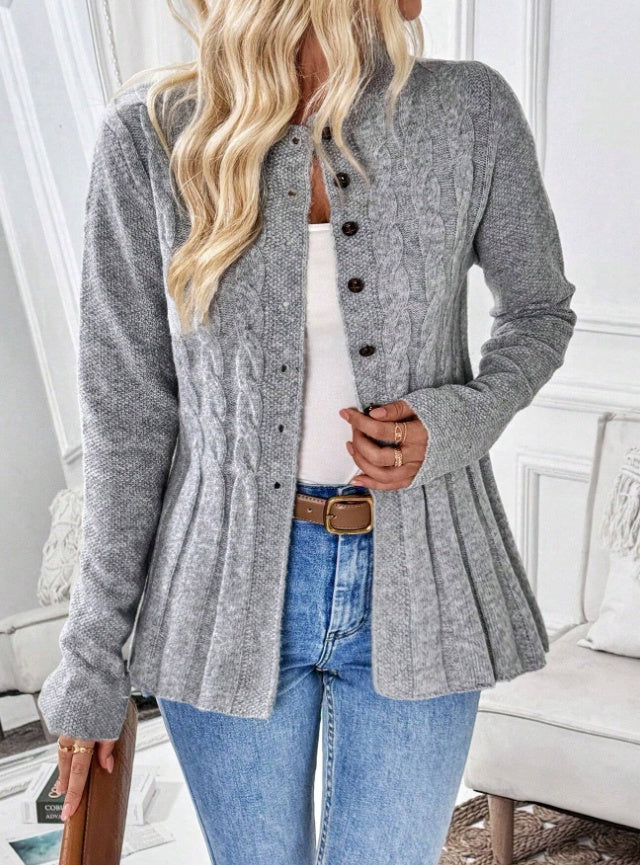 Women's Solid Color Simple Casual Long Sleeve Cardigan