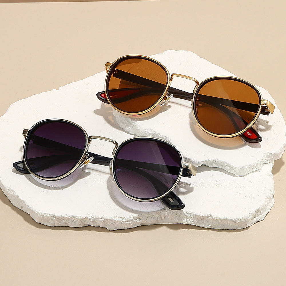 Men's Fashion Metal Sunglasses Round Frame