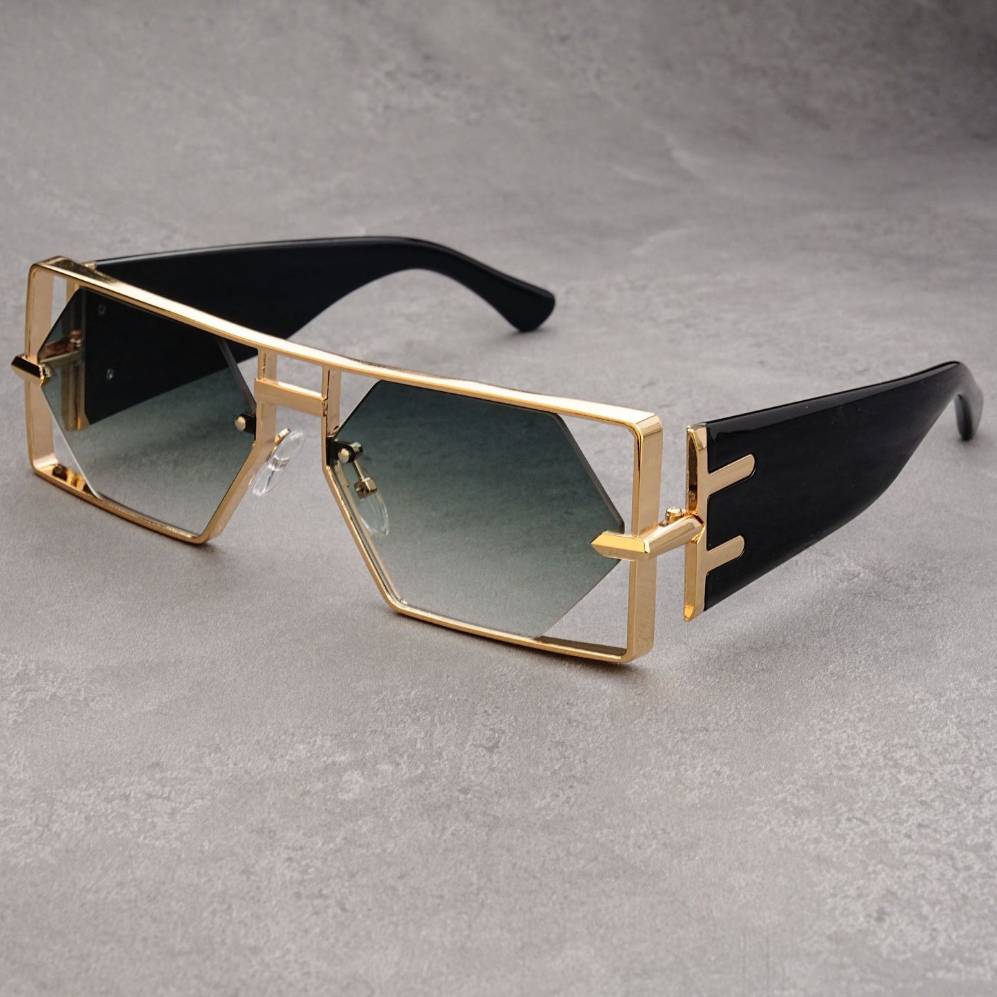 Hollow Big Square Rim Sunglasses Fashion Hip Hop