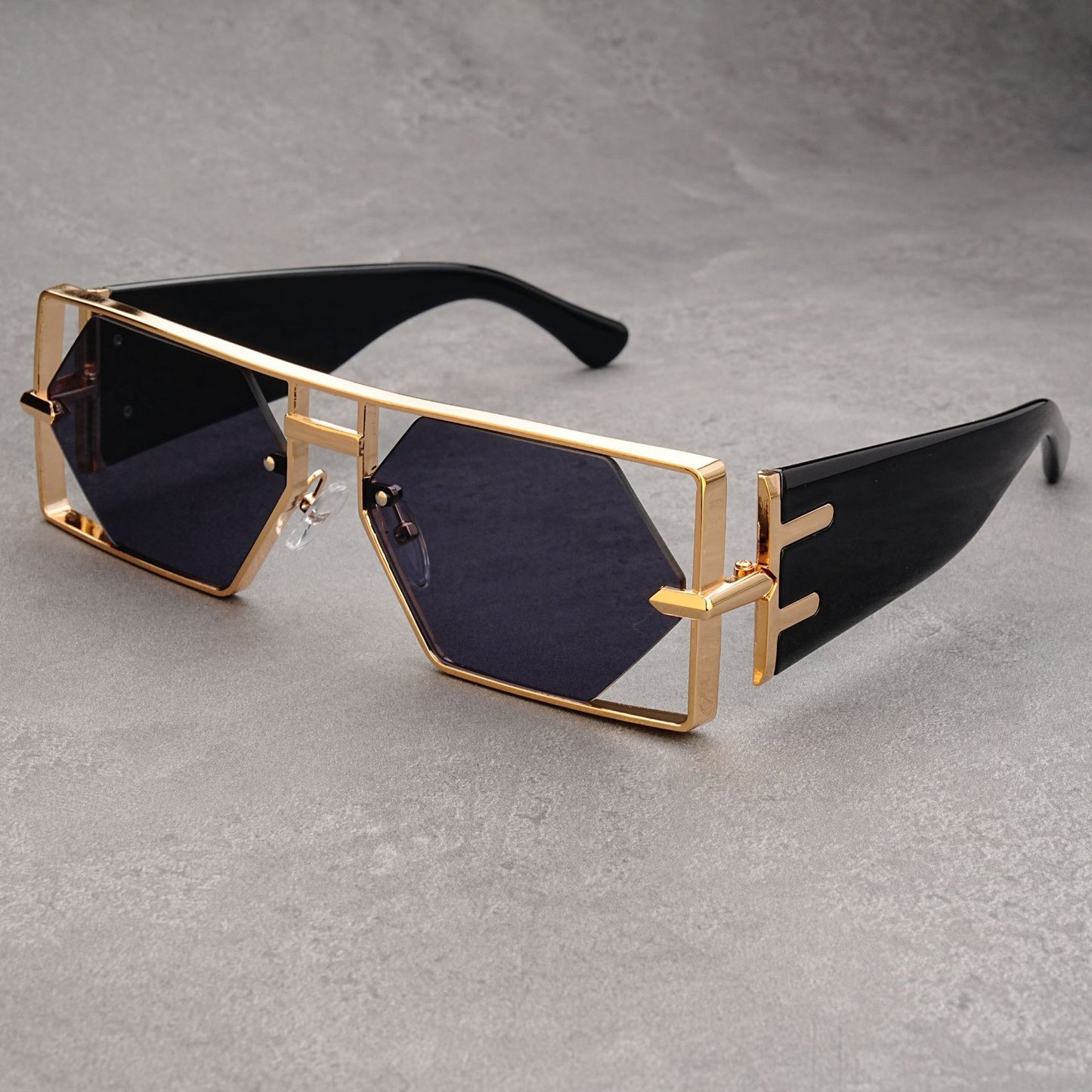 Hollow Big Square Rim Sunglasses Fashion Hip Hop
