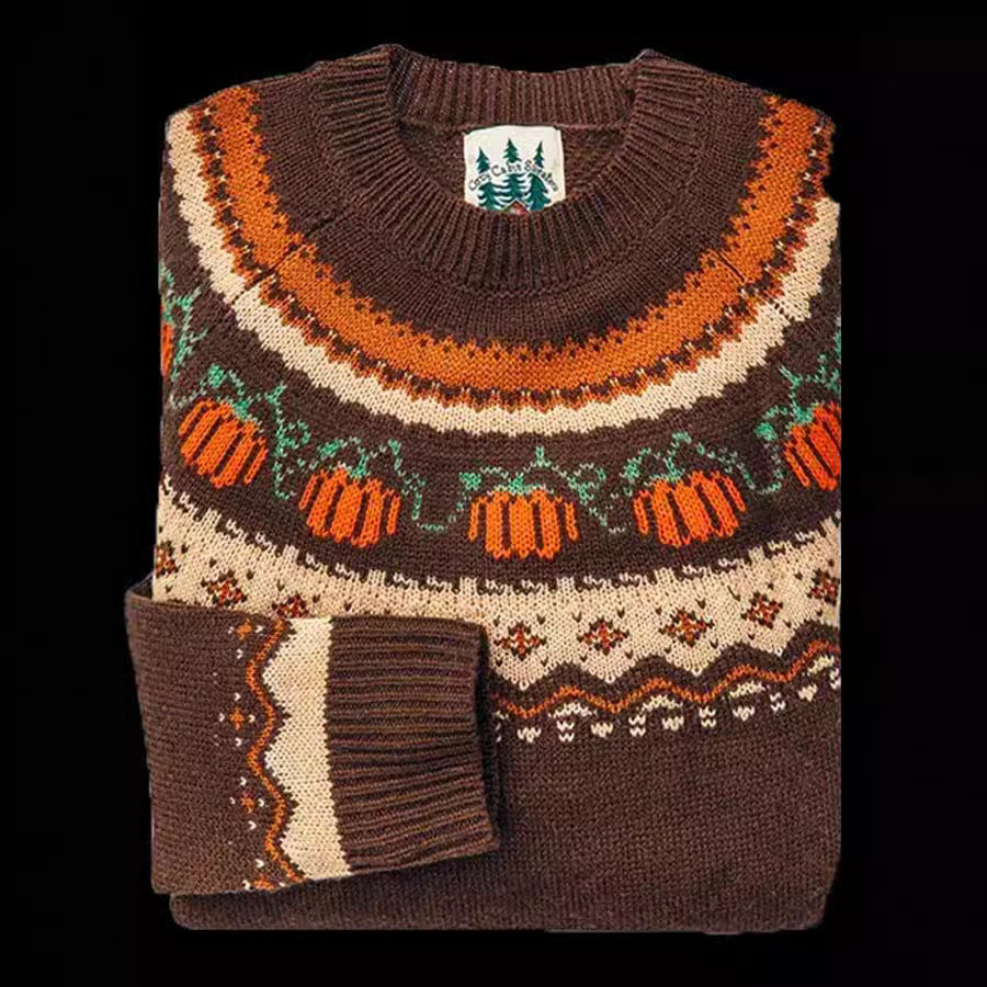 Hooded Thick Needle Fabric Trendy Round Neck Sweater