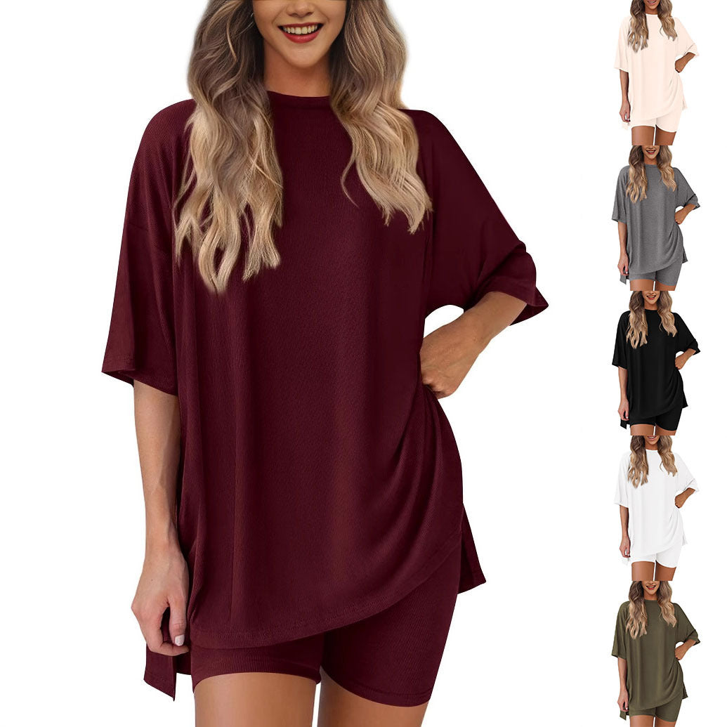 New Loose Fashion Solid Color Casual Two-piece Suit