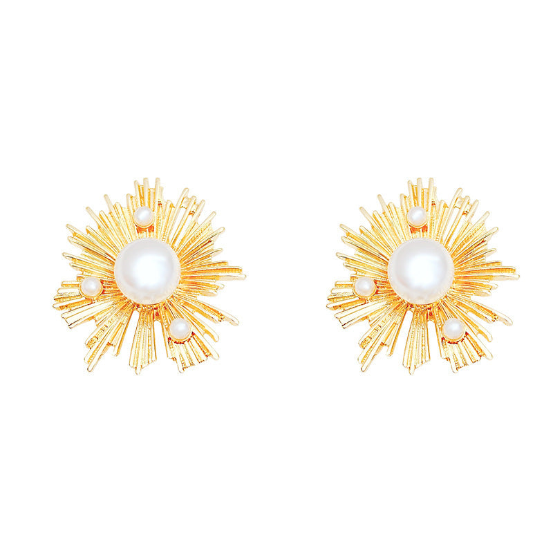 Pearl Stud Earrings Exaggerated Niche
