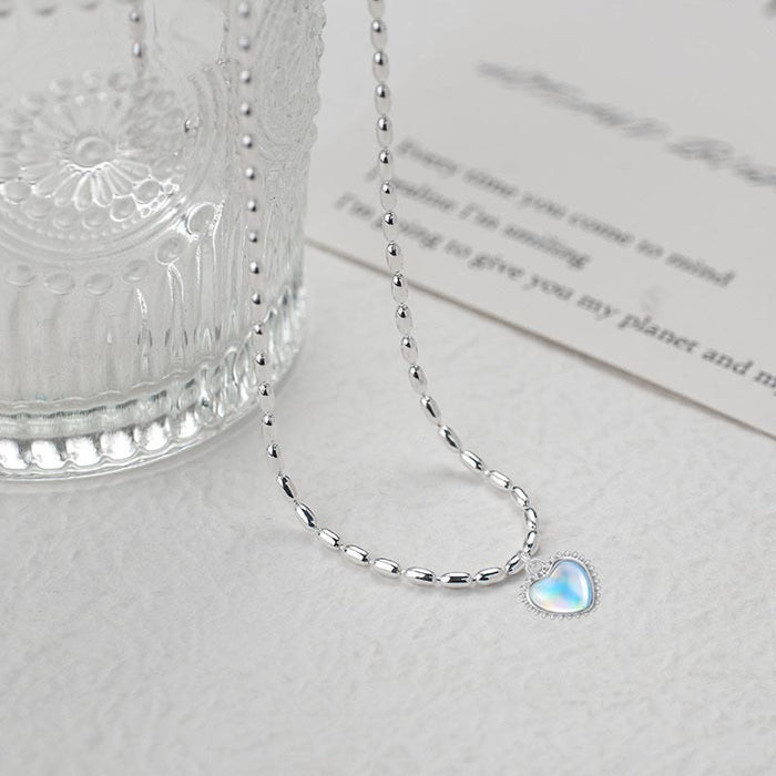 Opal Heart Water Drops Necklace For Women