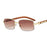 CT382 Metal Small Square Box Color Wood Grain Sunglasses Plain Glasses