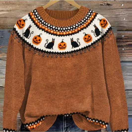 Hooded Thick Needle Fabric Trendy Round Neck Sweater