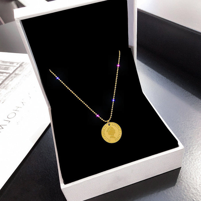 Simple Fashion French Coin Queen Necklace For Women