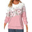 Women's Clothing Round Neck Long Sleeve Flower 3D Printed Pullover Sweatshirt