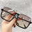 Women's Alloy Plastic Lower Semi-rimless Slimming Sun Glasses