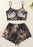 Split Sexy Bikini Printed Strap Tube Top Shorts Home Wear