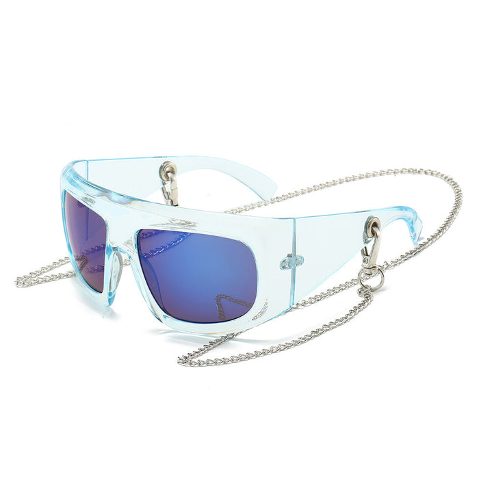 New Large Frame Fashion Sun Glasses Strap Chain