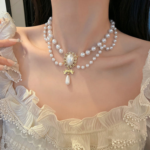 Retro Baroque Pearl Tassel Necklace