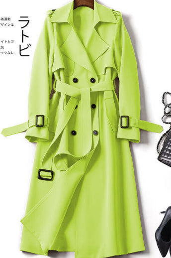 Double-breasted Mid-length Tie Trench Coat