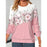 Women's Clothing Round Neck Long Sleeve Flower 3D Printed Pullover Sweatshirt