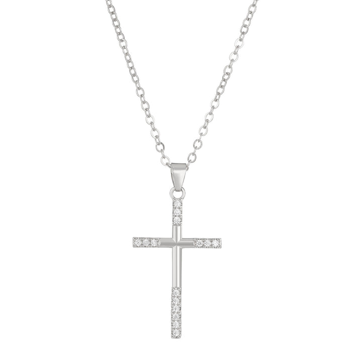 Diamond Cross Necklace Female Cross Pendant Clavicle Chain