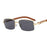 CT382 Metal Small Square Box Color Wood Grain Sunglasses Plain Glasses