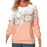 Women's Clothing Round Neck Long Sleeve Flower 3D Printed Pullover Sweatshirt