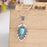 Vintage Engraving Water Drop Turquoise Pendant Bohemia