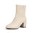 Chunky Heel Pointed Toe Boots With Side Zipper Fashion Mid-calf Boot For Women Shoes