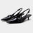 Wine Red Retro Style Pointed Toe Slingback Strap Mules Shoes