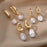 Geometric Circular Design Water Pearl Earrings