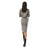 Color Stitching Knitted Cardigan Sheath Skirt Two-piece Set For Women