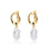 Geometric Circular Design Water Pearl Earrings