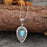 Vintage Engraving Water Drop Turquoise Pendant Bohemia