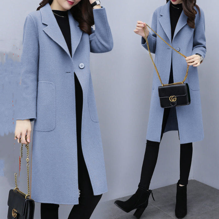 Mid-length Loose Wool Overcoat Women's Coat