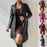 Long Sleeve Lapel PU Leather Jacket With Pockets Slim Fit Long Trench Coat Women's Clothing