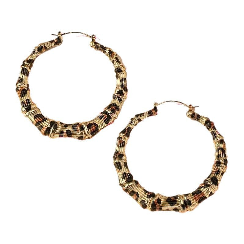 European And American Simple Graceful Leopard Print Joker Women Trendy Earrings
