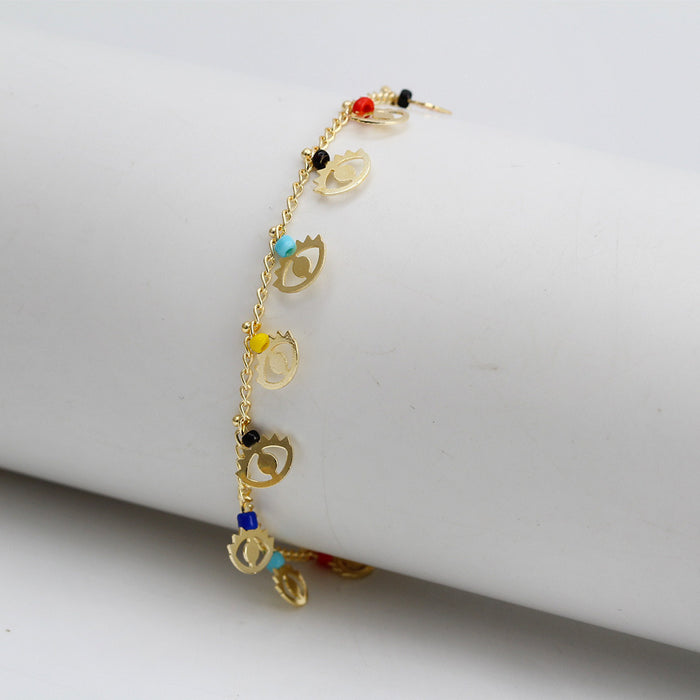 Hollow Eye Color Bead Bracelet