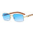 CT382 Metal Small Square Box Color Wood Grain Sunglasses Plain Glasses