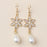 Fashion Diamond Flower Earrings Personality Metal Pearl