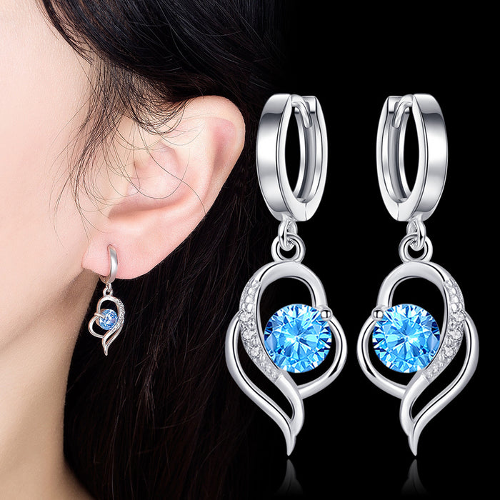 Fashion Soft Ear Rings Mid-length Heart-shaped