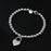 Women's 6MM Beads Heart Lock Bracelet