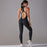 Solid Beauty-back Long Pants Jumpsuit Yoga Fitness Running Dance Slim Bodysuit Women Sports Clothing