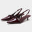 Wine Red Retro Style Pointed Toe Slingback Strap Mules Shoes